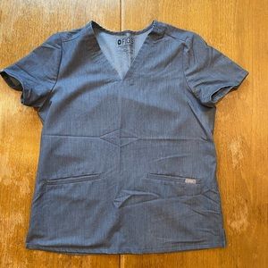 Casma Three Pocket scrub top - Heather Denim